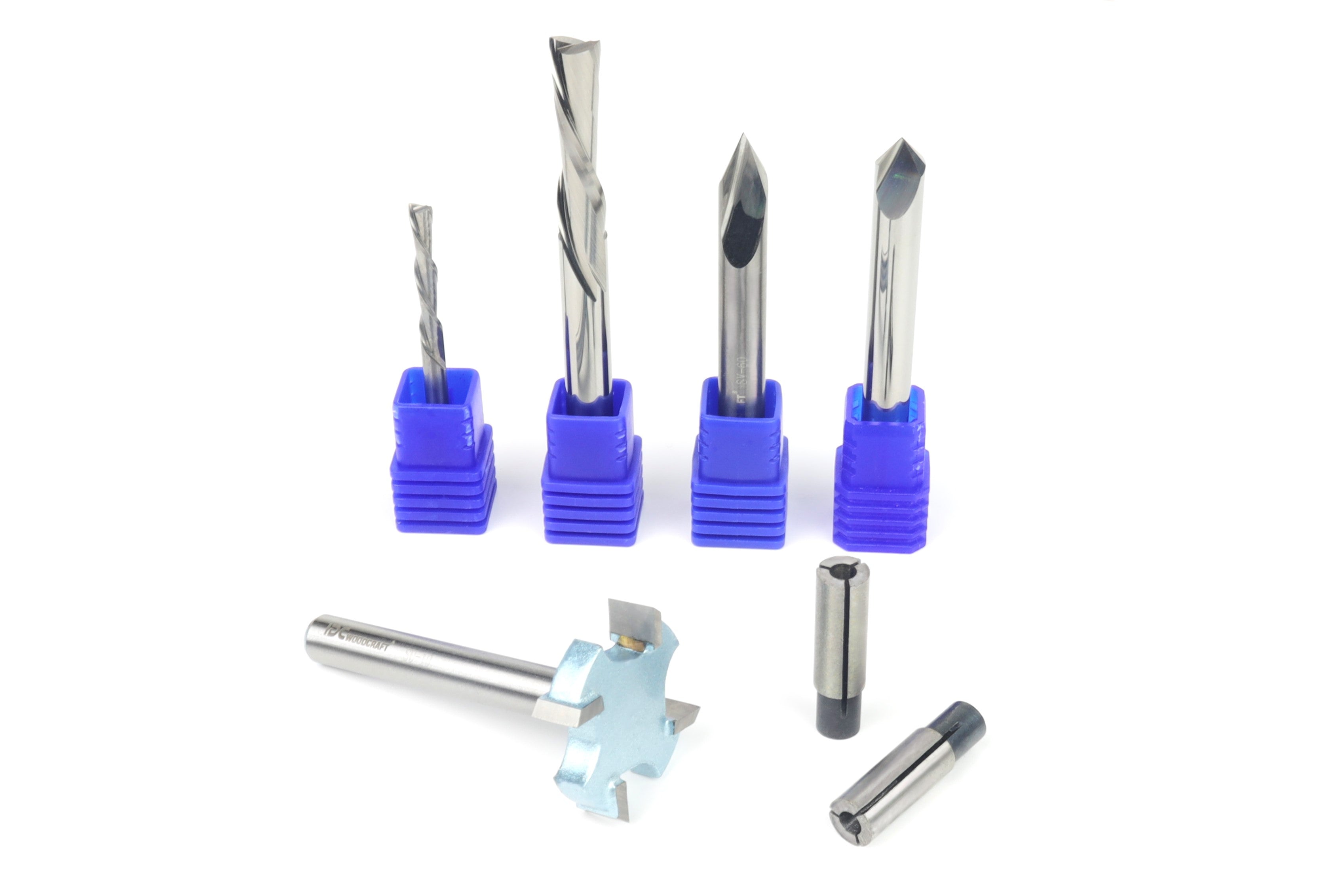 IDC Woodcraft 6pc CNC Router Bit Starter Kit – The Essential Set for Beginners + FREE Bonuses – Save $15
