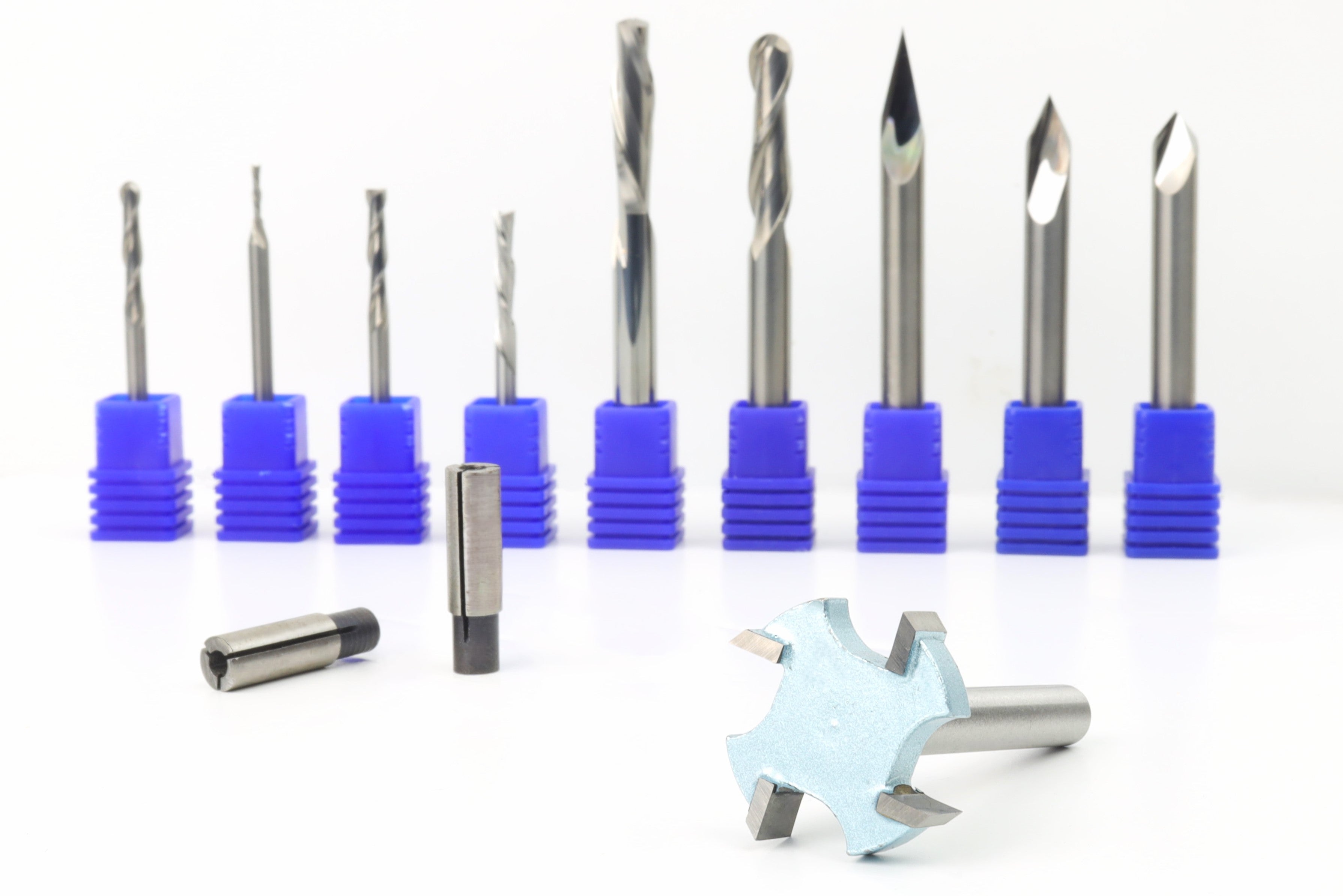 IDC Woodcraft 11pc CNC Router Bit Starter Set -The Only Truly Complete CNC Kit + FREE Bonuses - Save $30