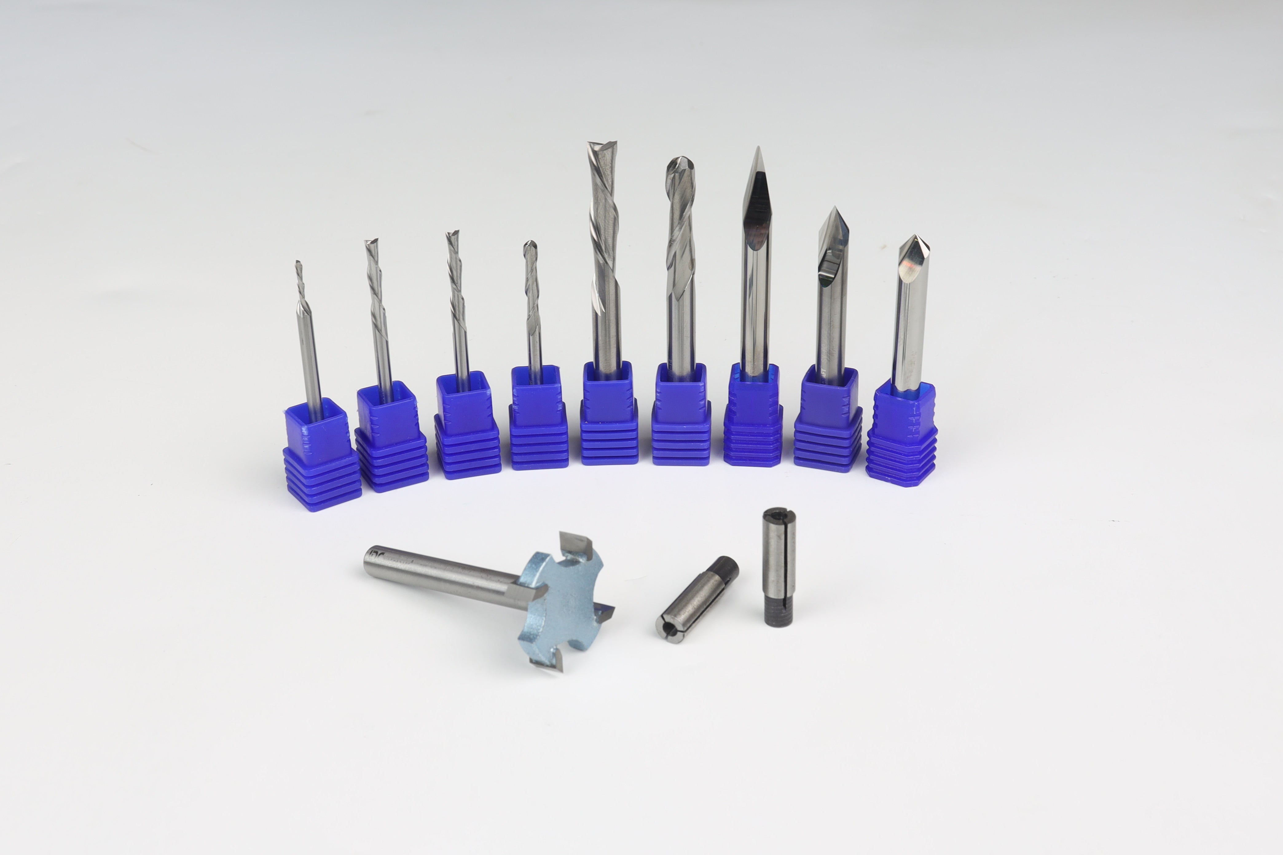 IDC Woodcraft 11pc CNC Router Bit Starter Set -The Only Truly Complete CNC Kit + FREE Bonuses - Save $30