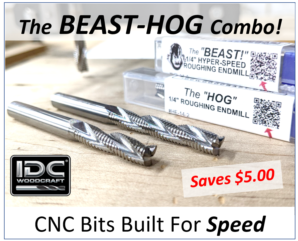 Beast and HOG CNC Roughing router bit set by idc woodcraft