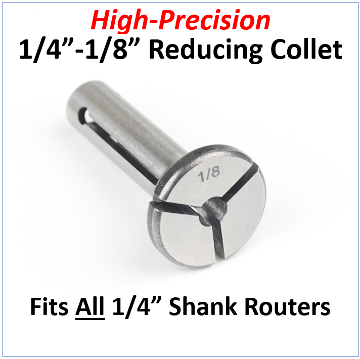 High-Precision 1/4-1/8 Collet Adaptor for 1/4" Shank CNC Routers