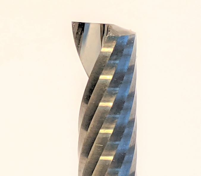 1/4" shank 0 flute for acrylic HDPE and plastic carving on a CNC router