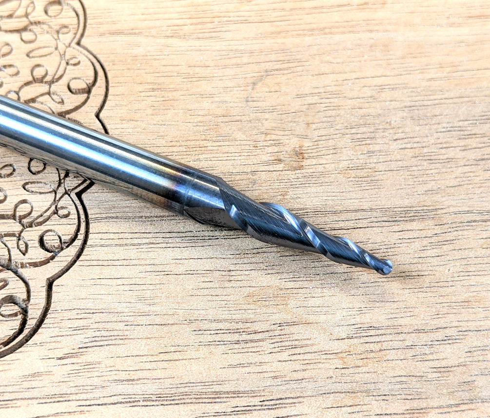 tapered ball nose end mill for detailed 3d router bit cnc carves