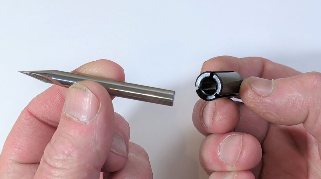 1/2" to 1/4" collet reducer for CNC router