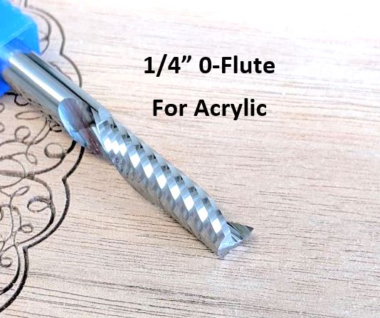 1/4"shank 0 flute bit for acrylic HDPE and plastic carving on a CNC router