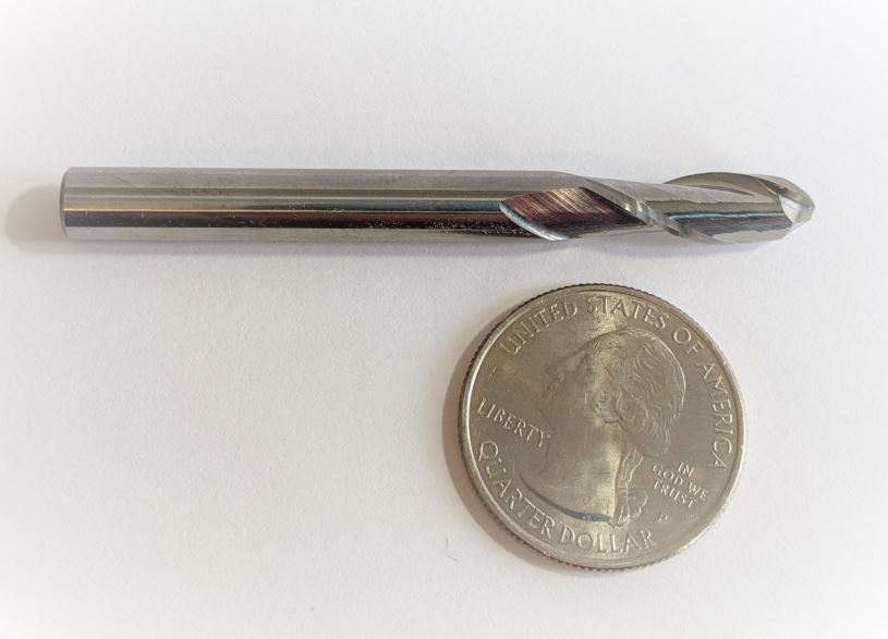 1/4" Ball nose endmill for detailed 3d carving on cnc router