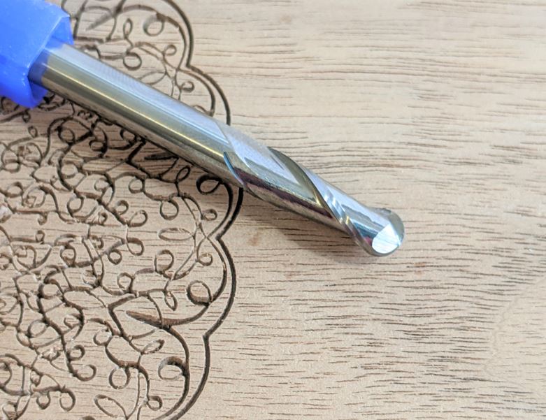 1/4" Ball nose endmill for detailed 3d carving on cnc router