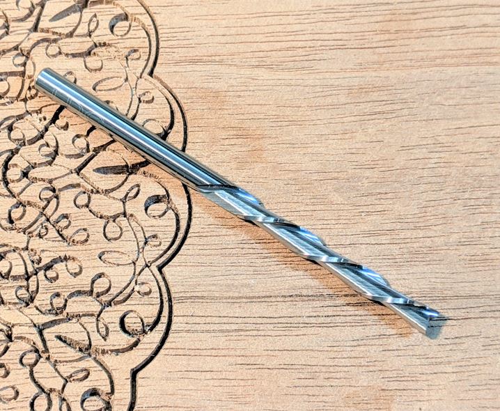 1/8" extended downcut carbide endmill by idc woodcraft for deep pockets