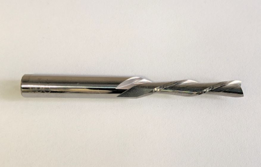 3/16" flute 1/4" shank downcut carbide router bit by idc woodcraft