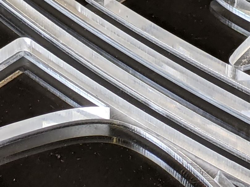 acrylic plastic engraving and cutting results on a cnc router