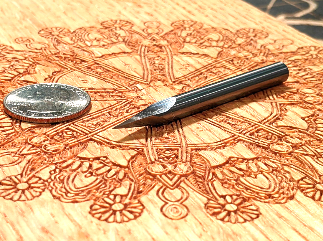 30 Degree EXTREME DETAIL V-bit Bit for CNC Routers, 1/4 Shank