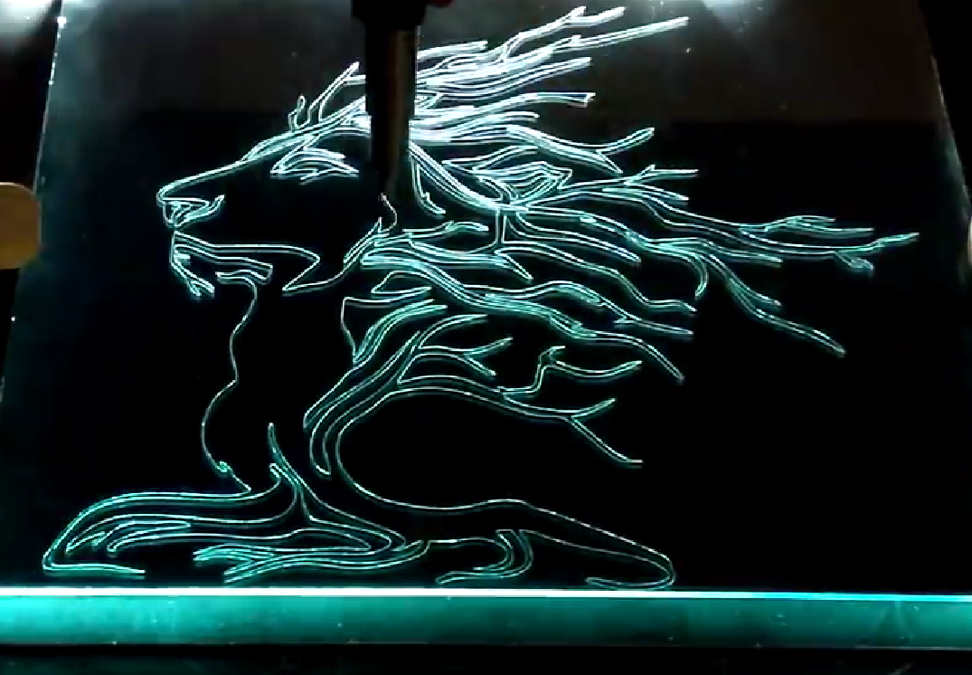 widget works diamond engraver to engraving lions head on cnc router