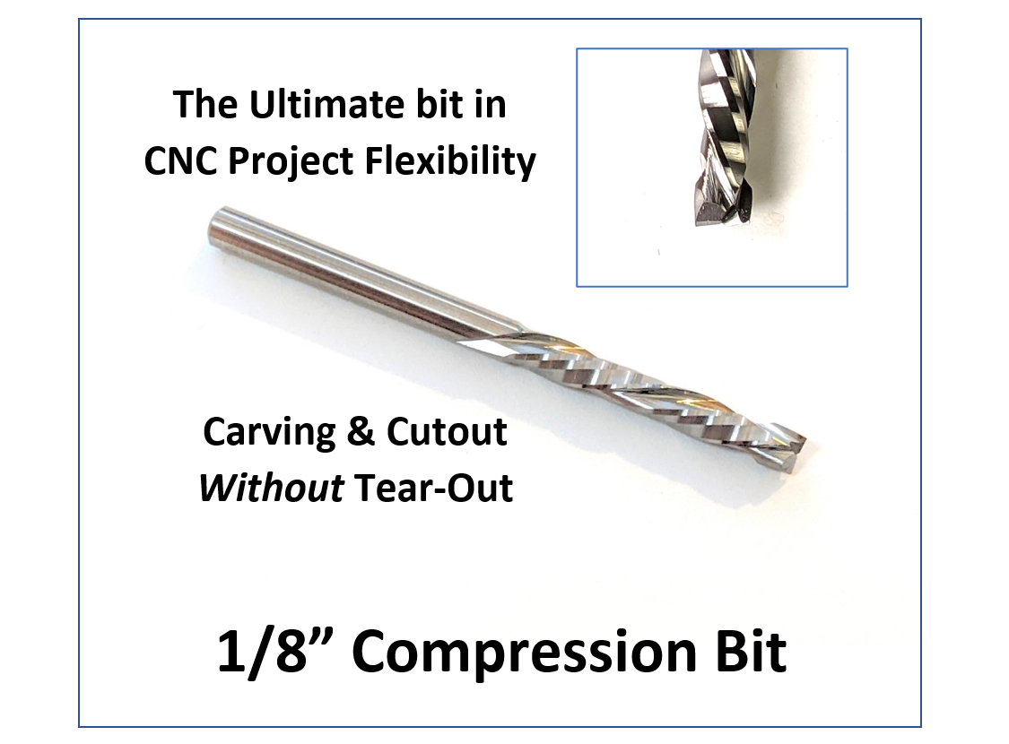 1/8" compression endmill for minimal tear out by idc woodcraft