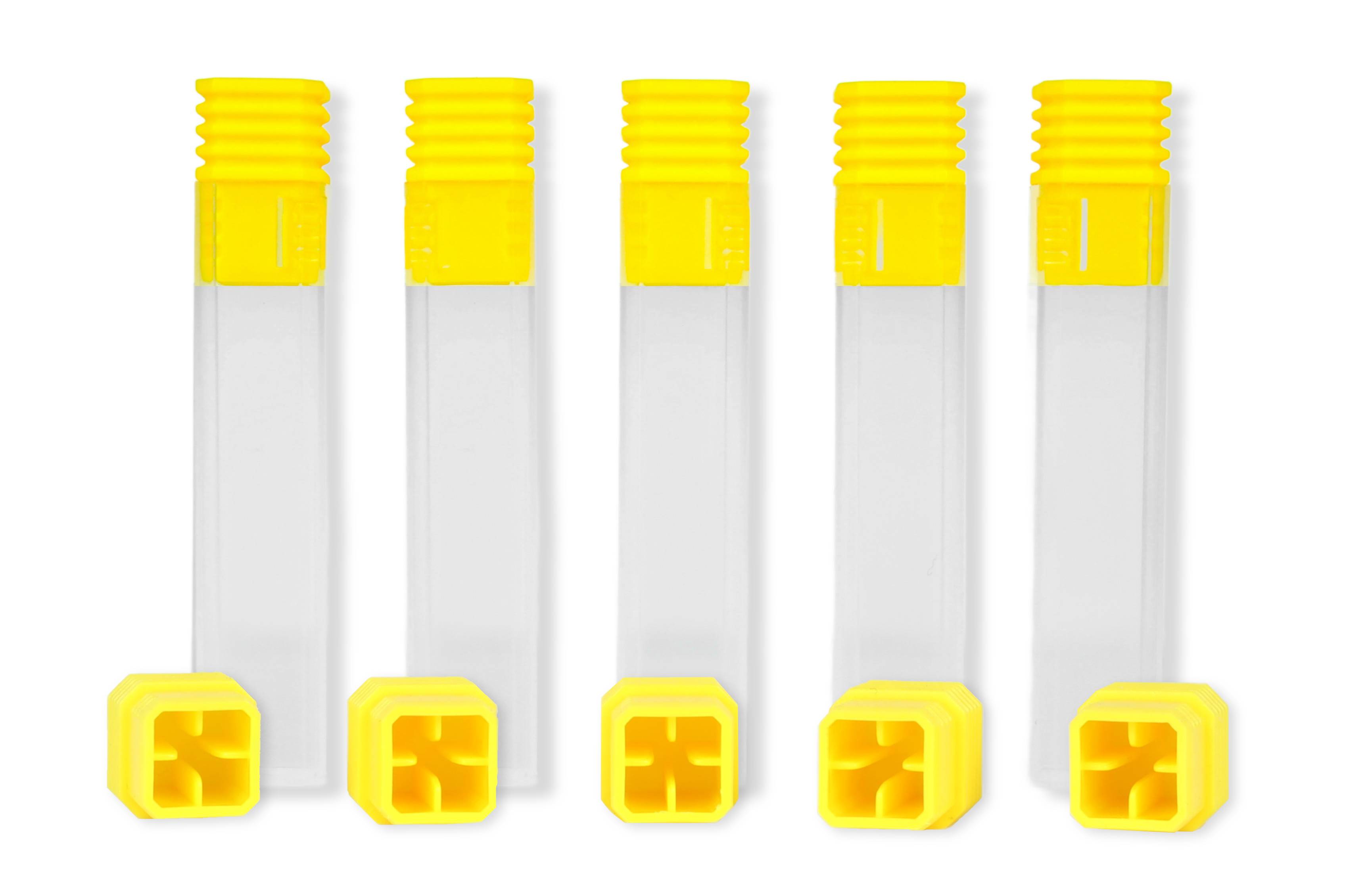 SM CNC Tool Storage Tubes for End Mills & Drill Bits | 5 Pack | 2.3" Length, .43" Width, 1/4" or 1/8" Shank Size