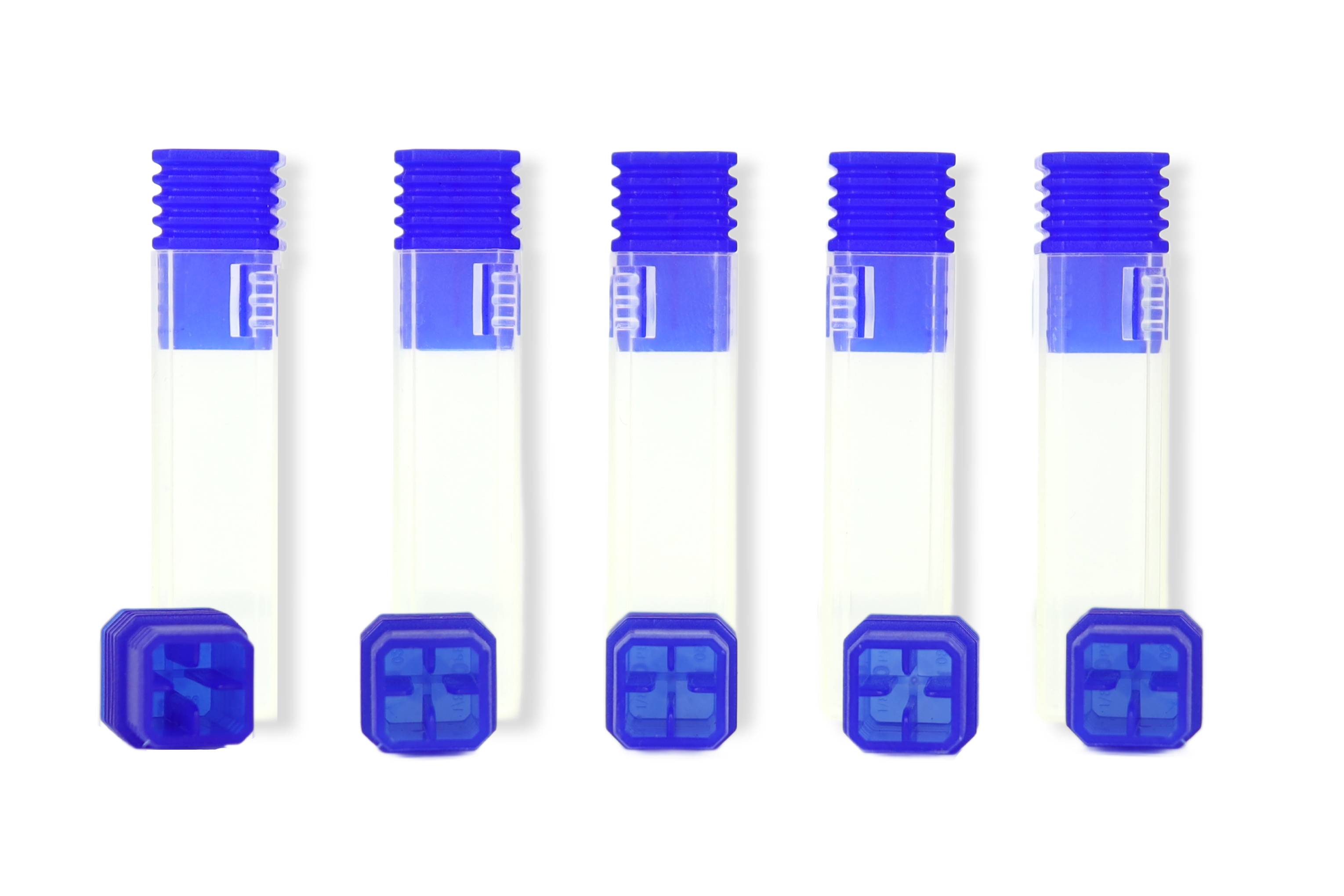 XS CNC Tool Storage Tubes for End Mills & Drill Bits | 5 Pack | 1.8" Length, .43" Width, 1/4" or 1/8" Shank Size