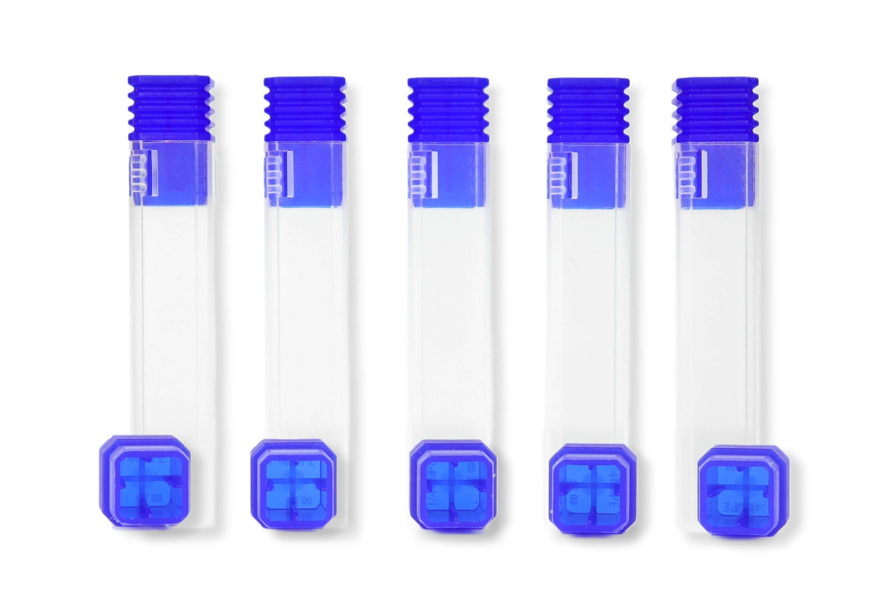 SM CNC Tool Storage Tubes for End Mills & Drill Bits | 5 Pack | 2.3" Length, .43" Width, 1/4" or 1/8" Shank Size