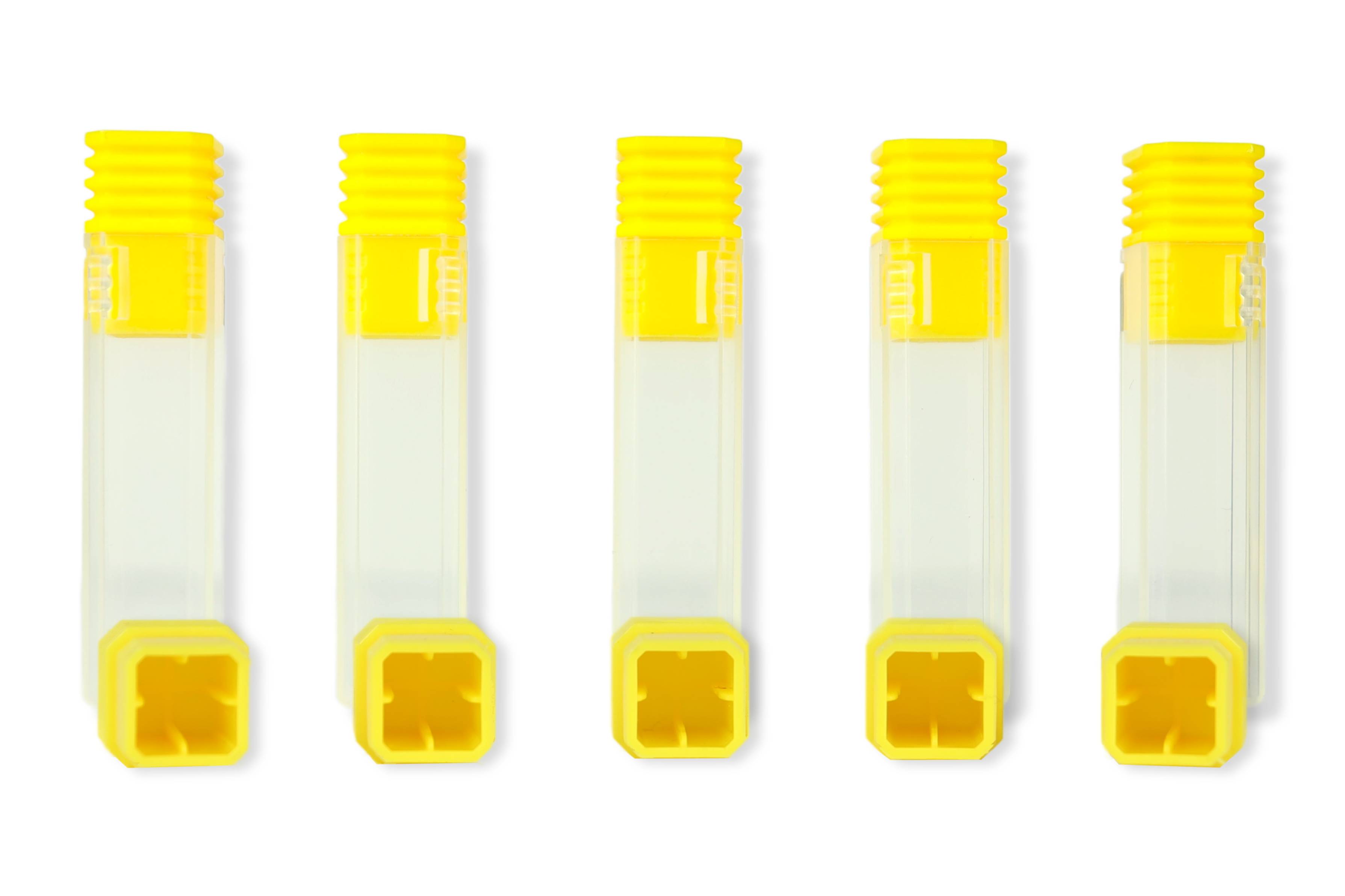 XS CNC Tool Storage Tubes for End Mills & Drill Bits | 5 Pack | 1.8" Length, .43" Width, 1/4" or 1/8" Shank Size