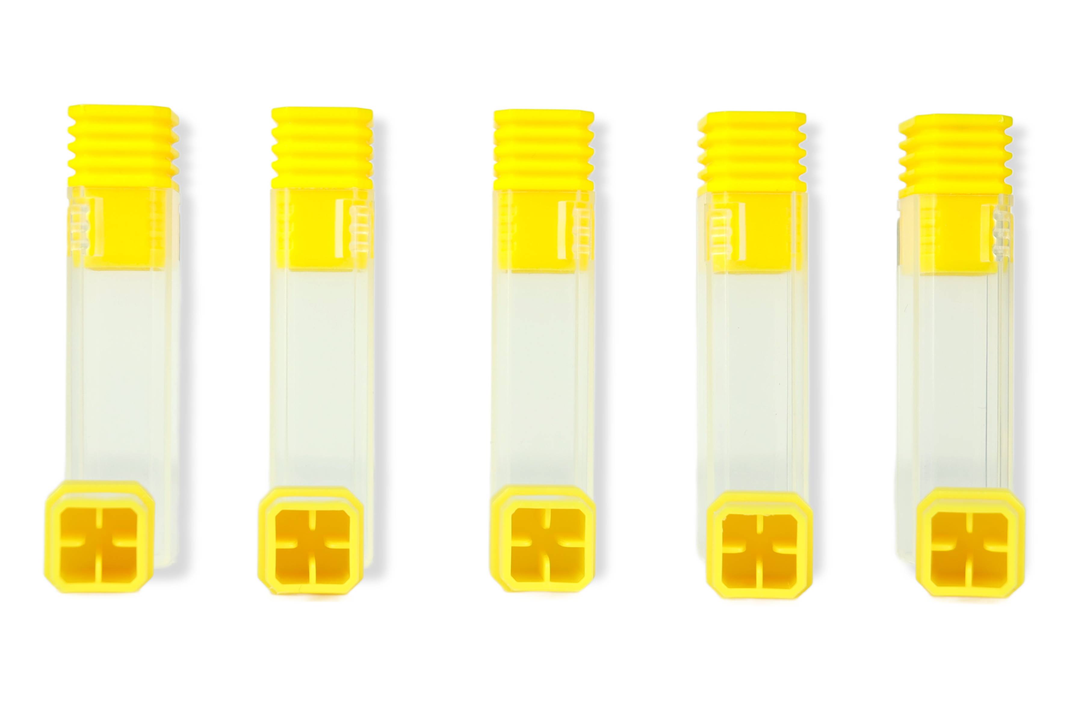 XS CNC Tool Storage Tubes for End Mills & Drill Bits | 5 Pack | 1.8" Length, .43" Width, 1/4" or 1/8" Shank Size