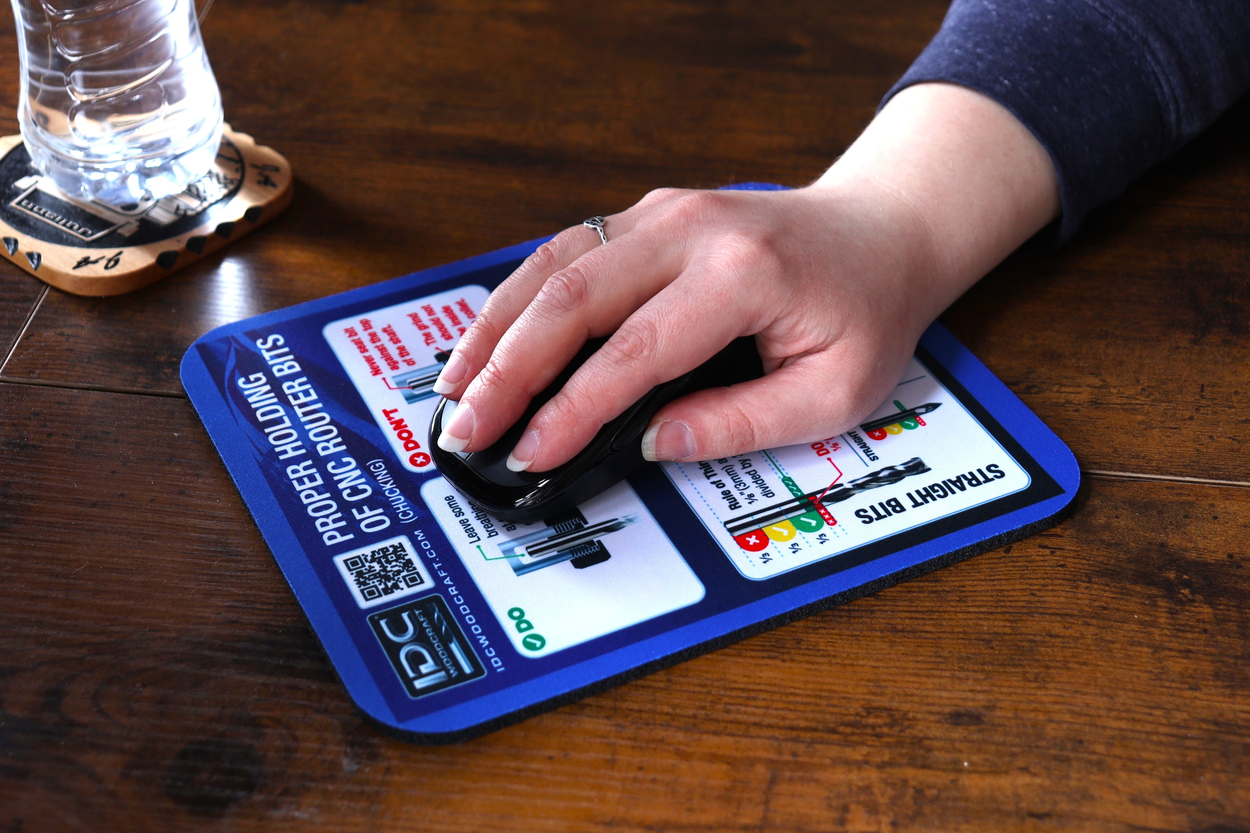 IDC Woodcraft CNC Mousepad with Chucking Guide | 8" x 9.25"