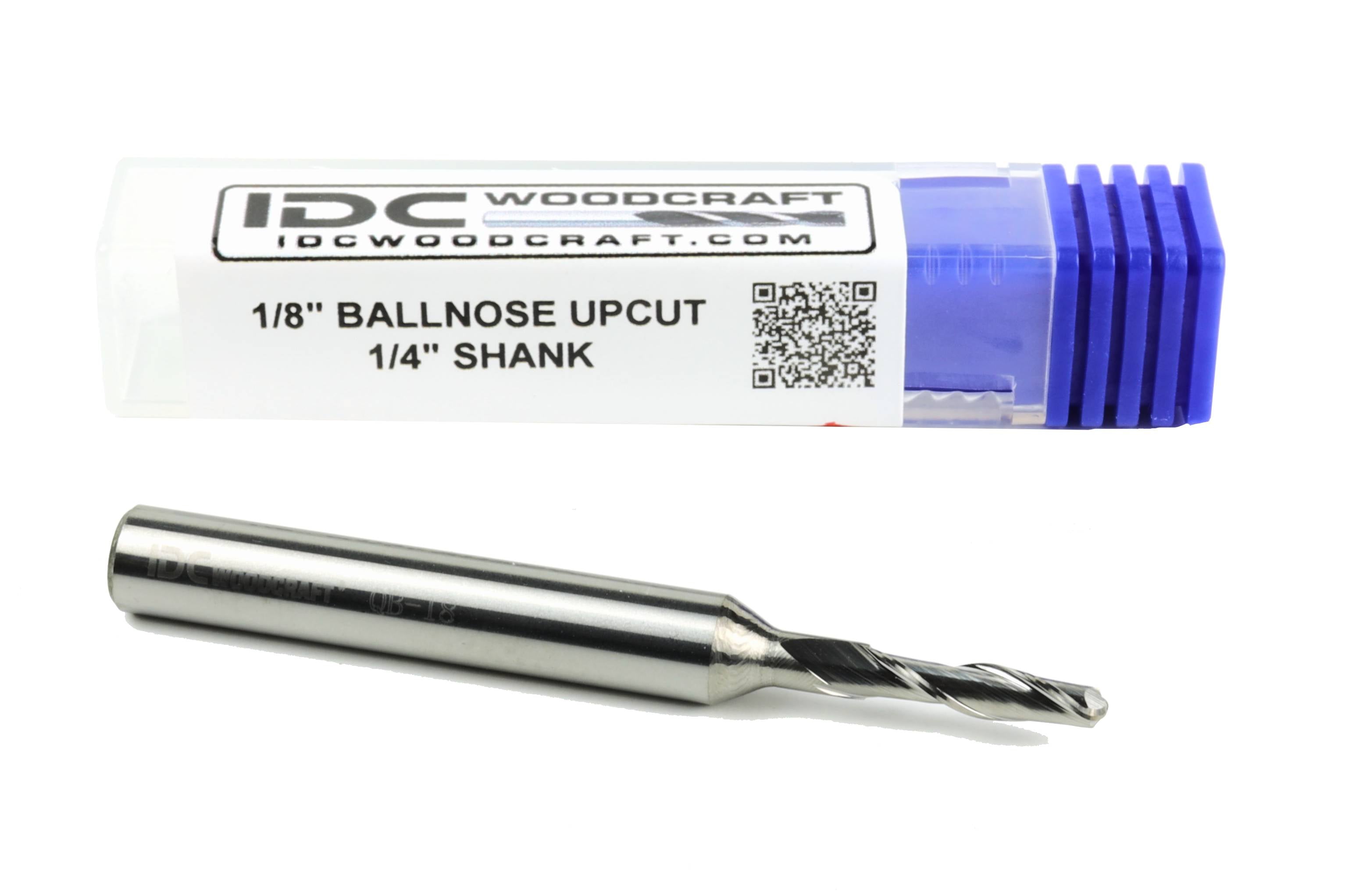 1/8" Upcut Ball Nose Endmill Bit For CNC Routers, 1/4 Shank