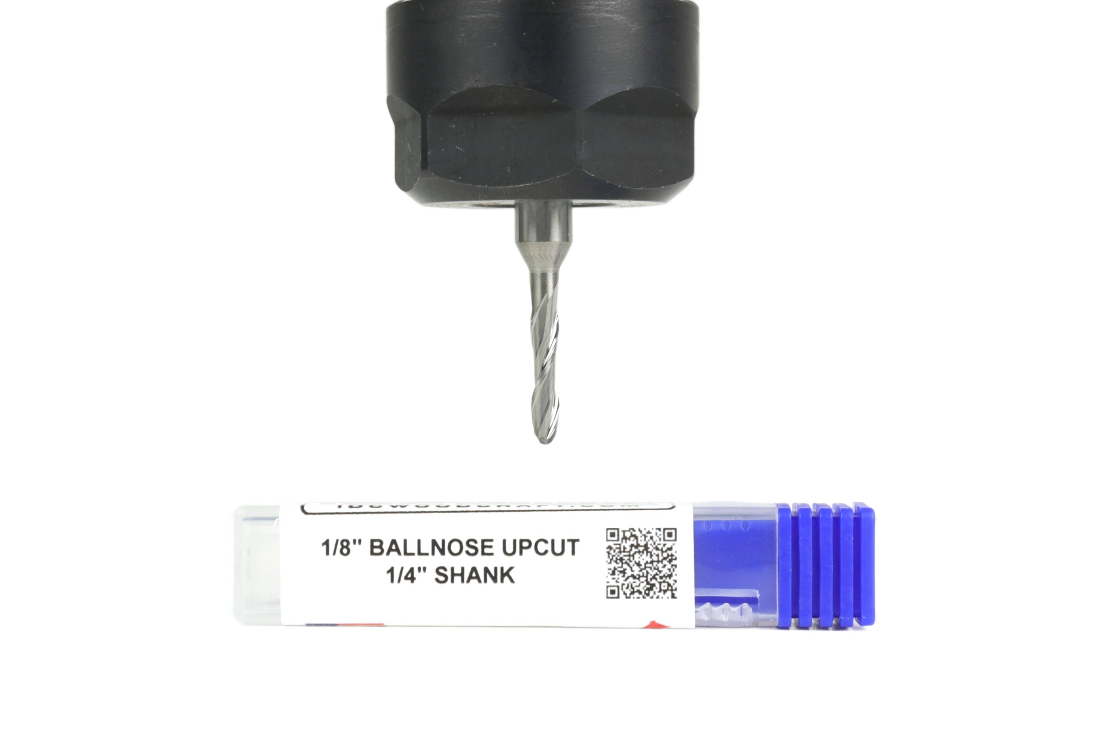 1/8" Upcut Ball Nose Endmill Bit For CNC Routers, 1/4 Shank