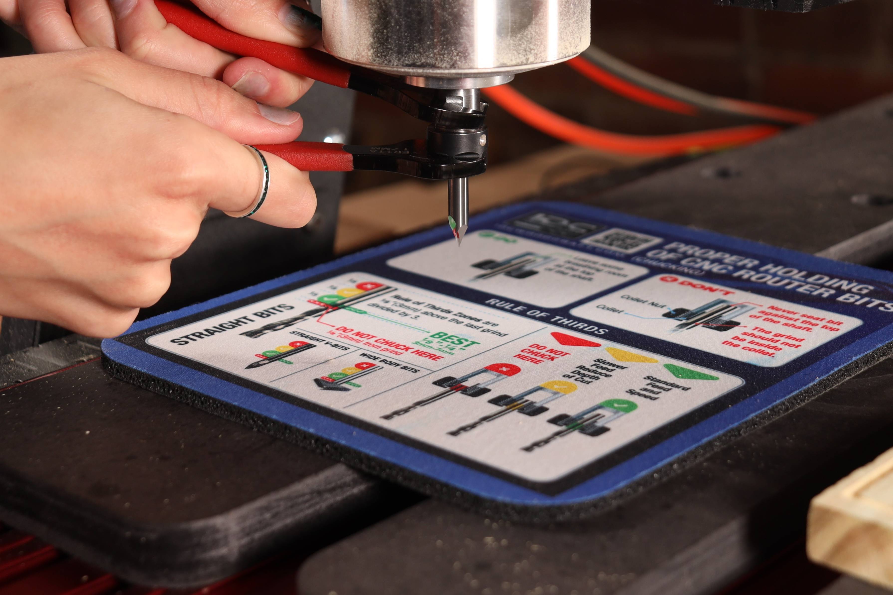 IDC Woodcraft CNC Mousepad with Chucking Guide | 8" x 9.25"