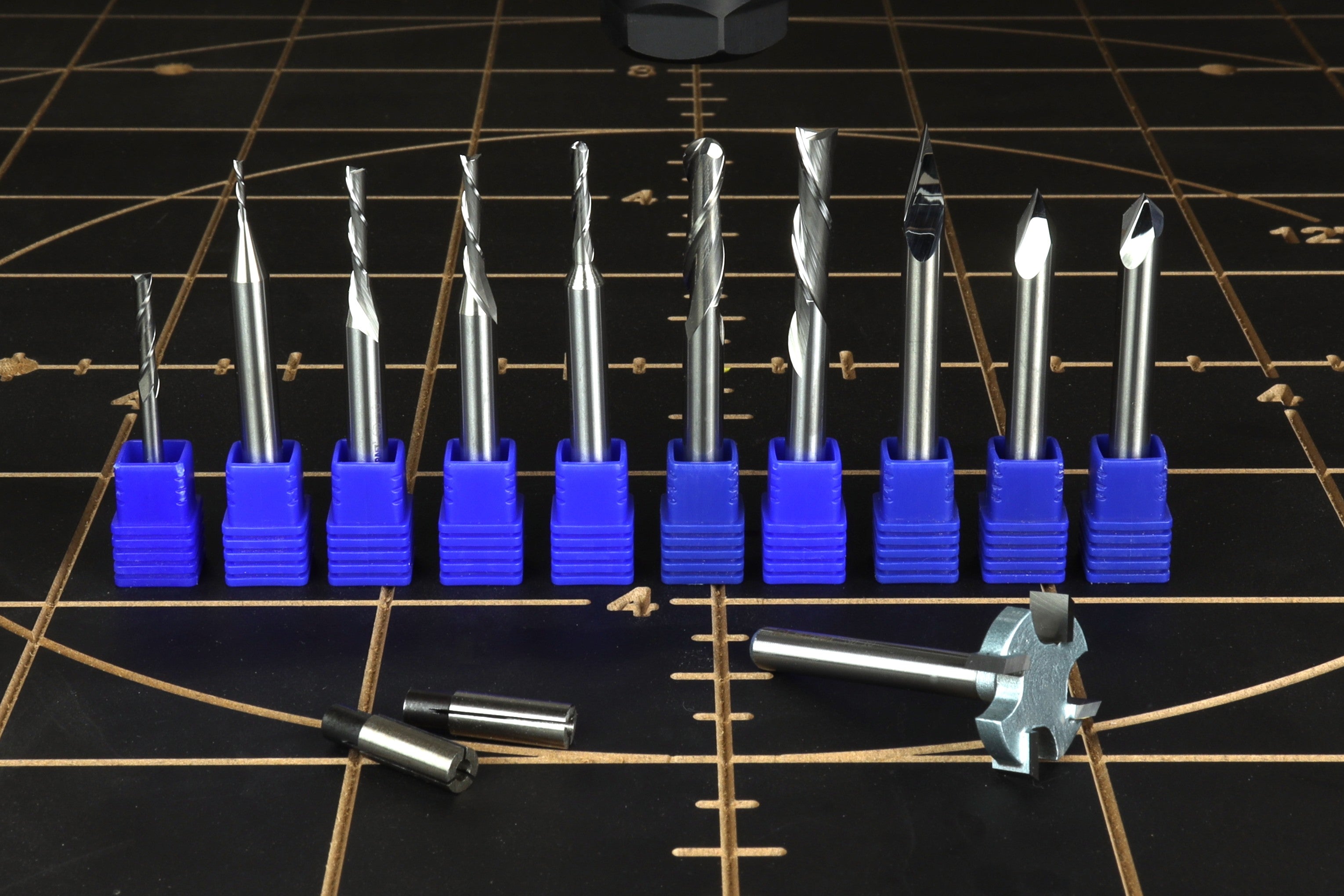1/4" Shank Complete CNC Router Bit Starter Set - 11-Piece Solid Carbide Kit for CNC Beginners - Precision Woodworking (USA Made + FREE Bonuses)