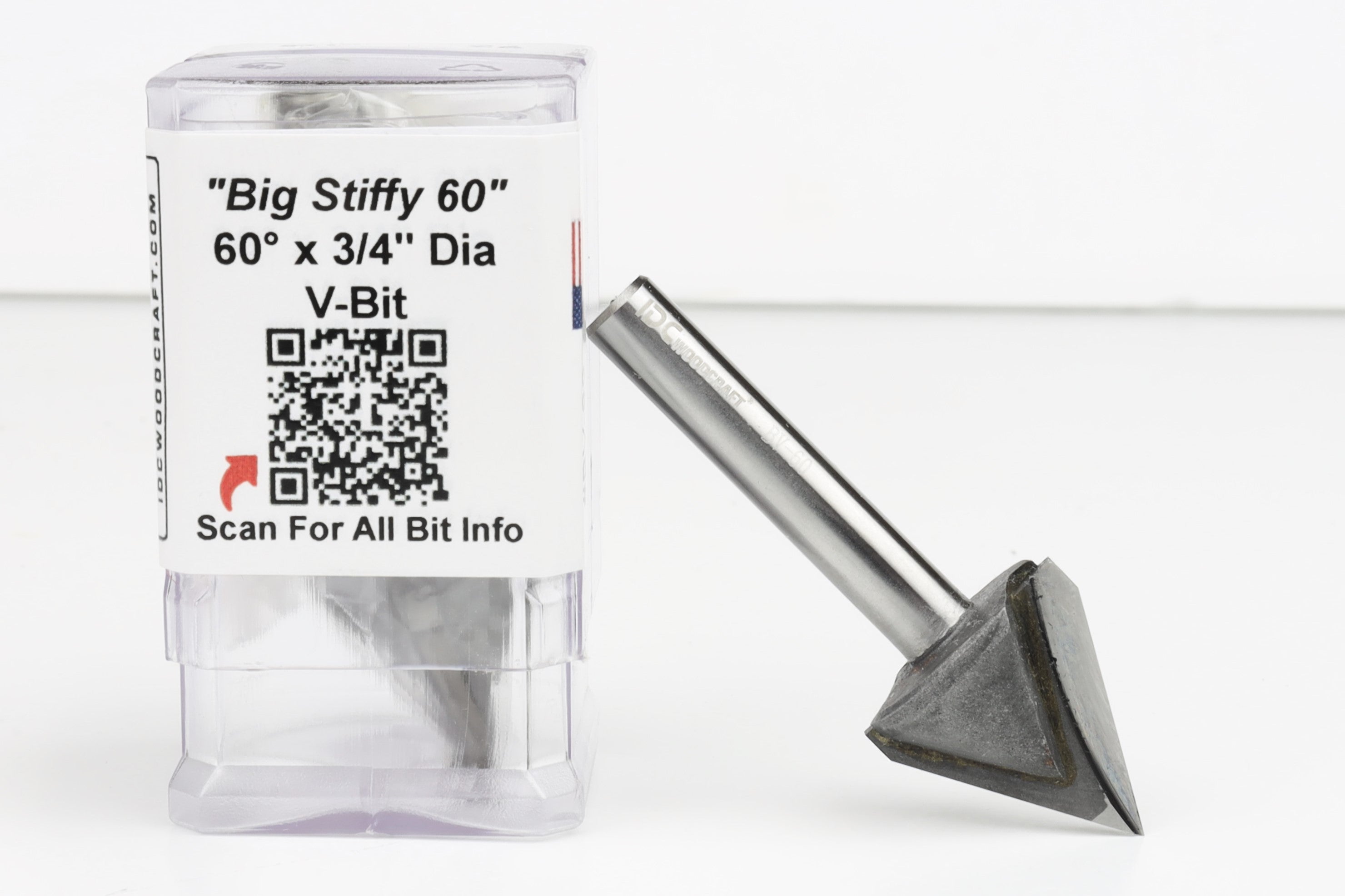 60 Degree V Grooving Bit for CNC Routers, 1/4 Shank – IDC Woodcraft