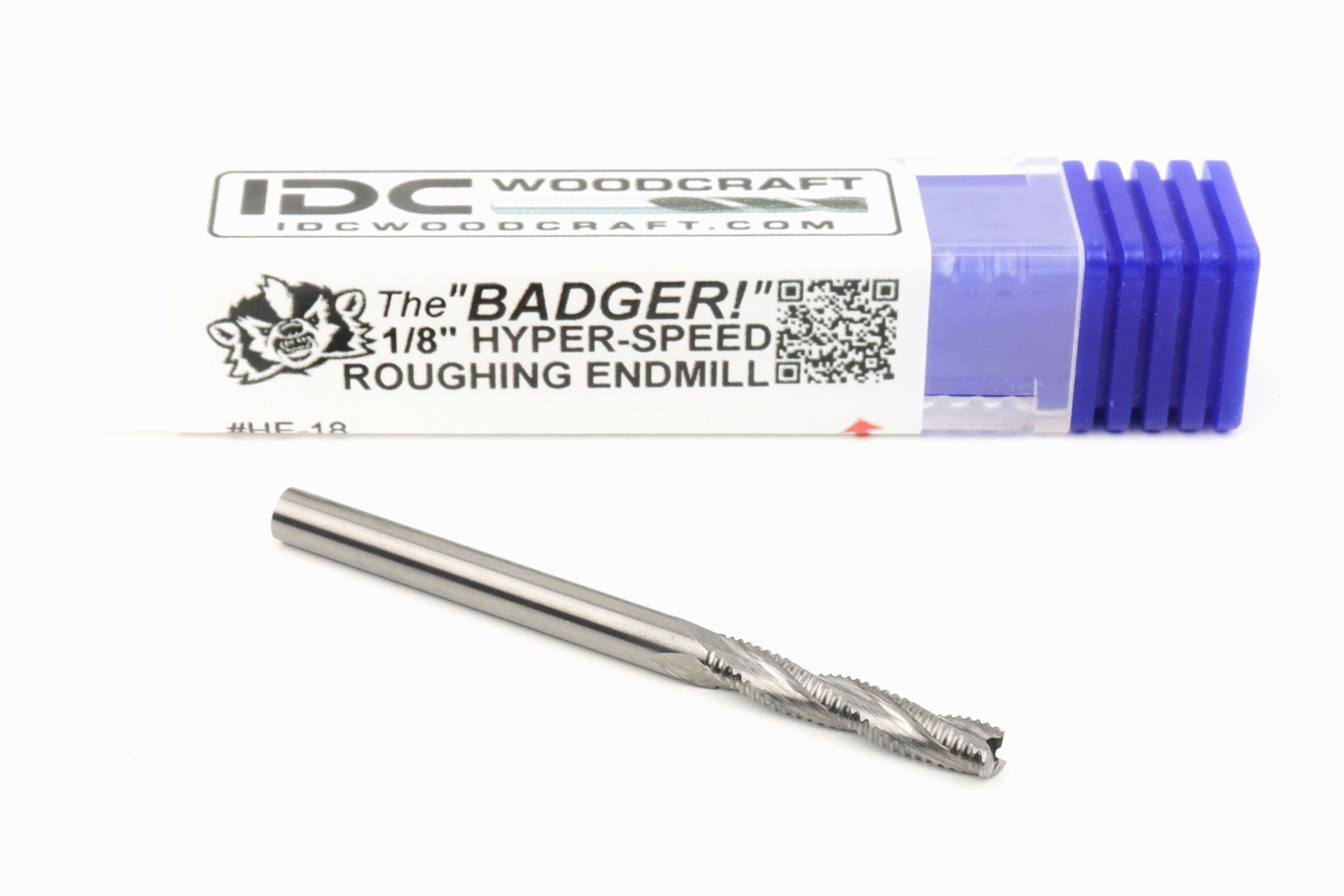 The "BADGER" 1/8 High-Speed Roughing CNC Router Bit, 1/8 Shank