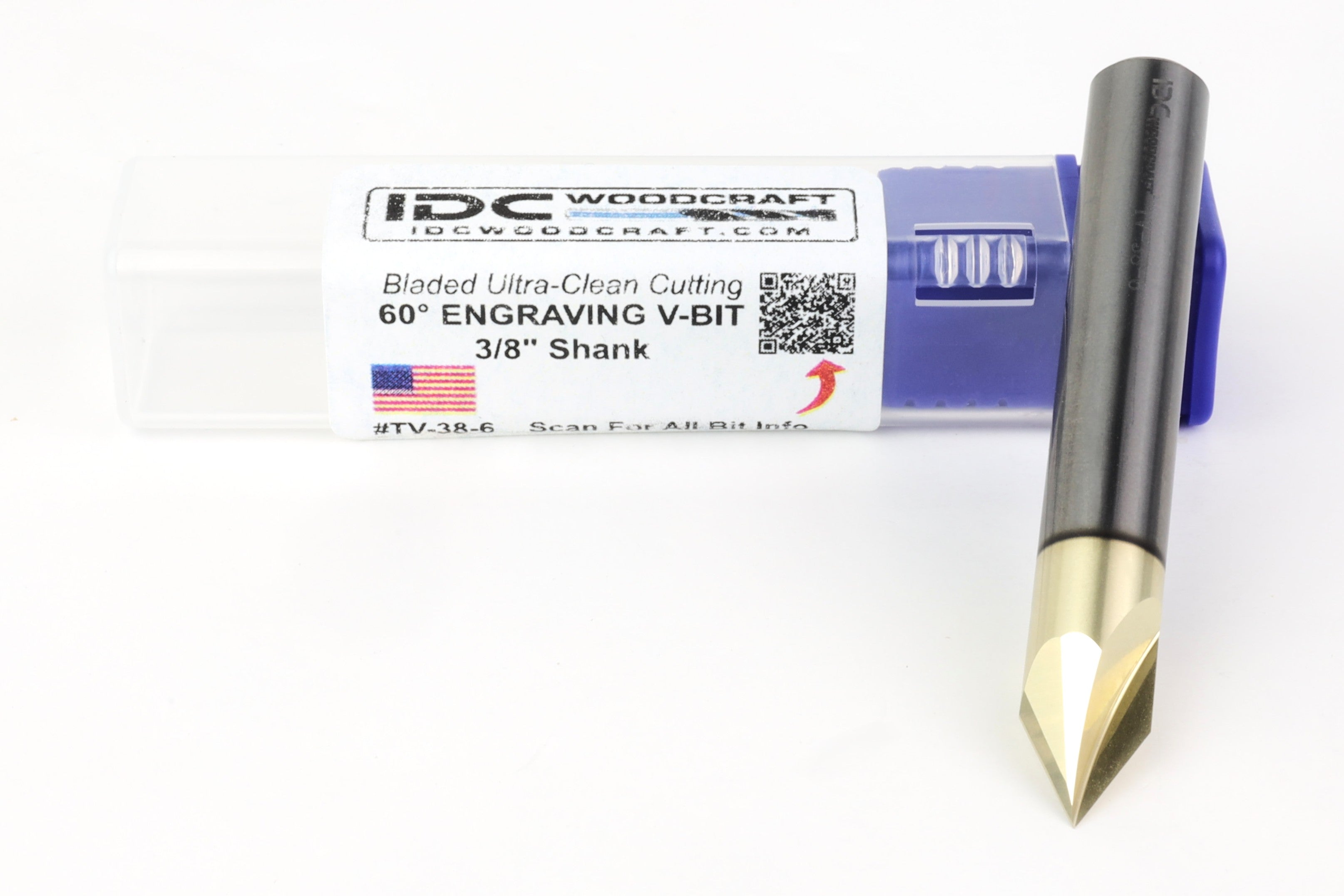 Ultra-Clean Cutting 60 Degree V-bit for CNC Routers, 3/8