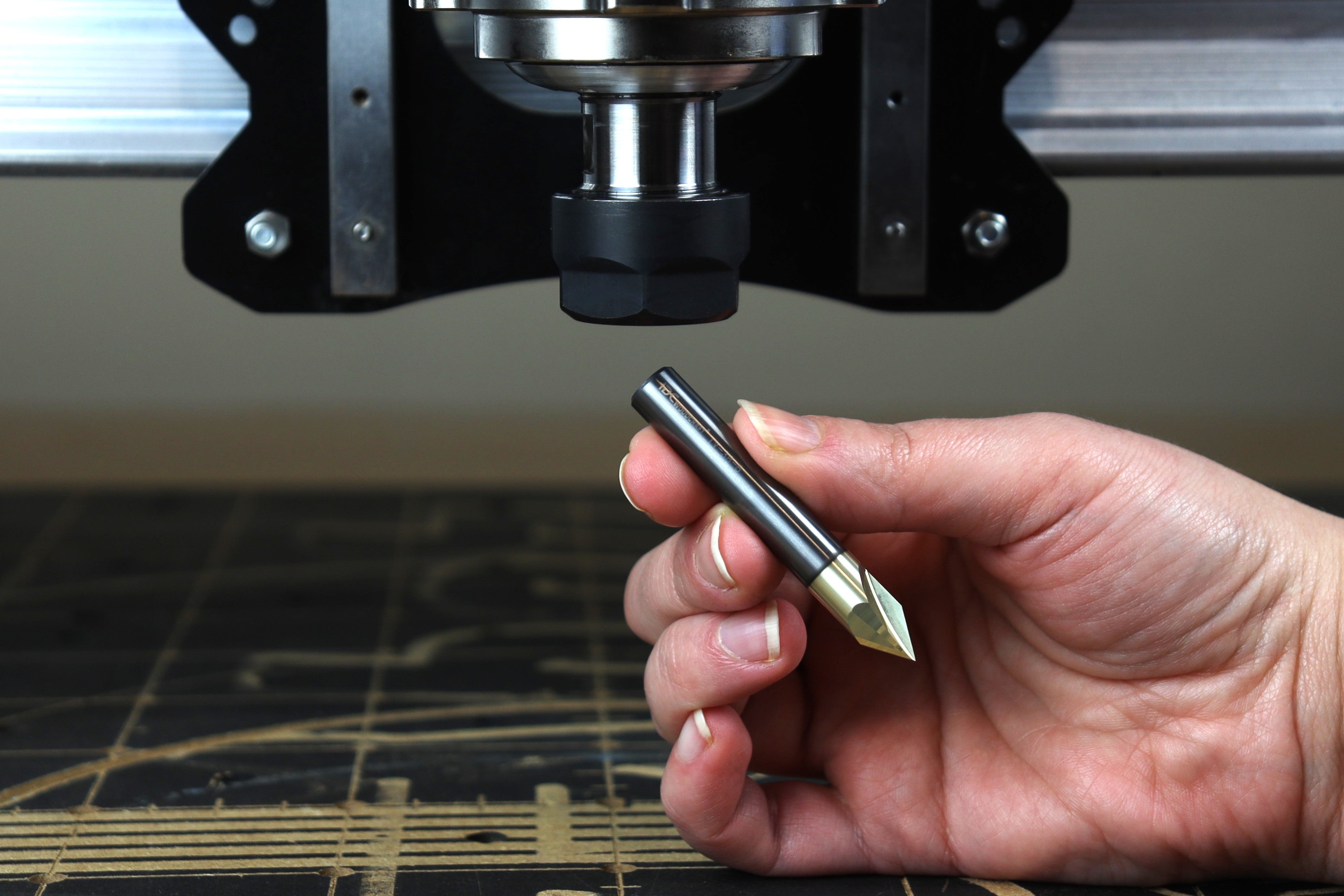 Ultra-Clean Cutting 60 Degree V-bit for CNC Routers, 3/8