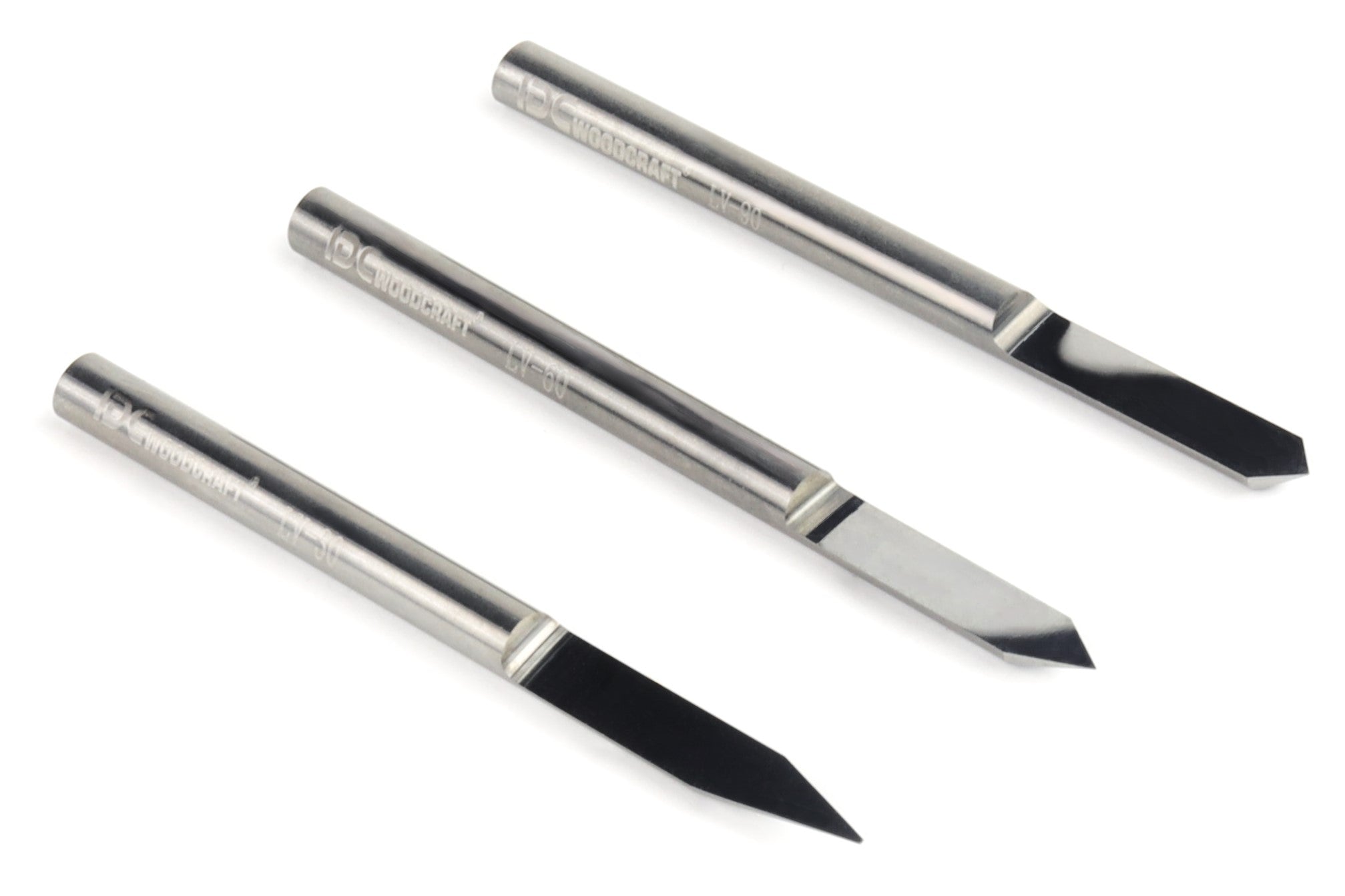 1/8 Shank Deluxe V-Bit Grooving Set 30, 60, 90 Deg for CNC Routers ...