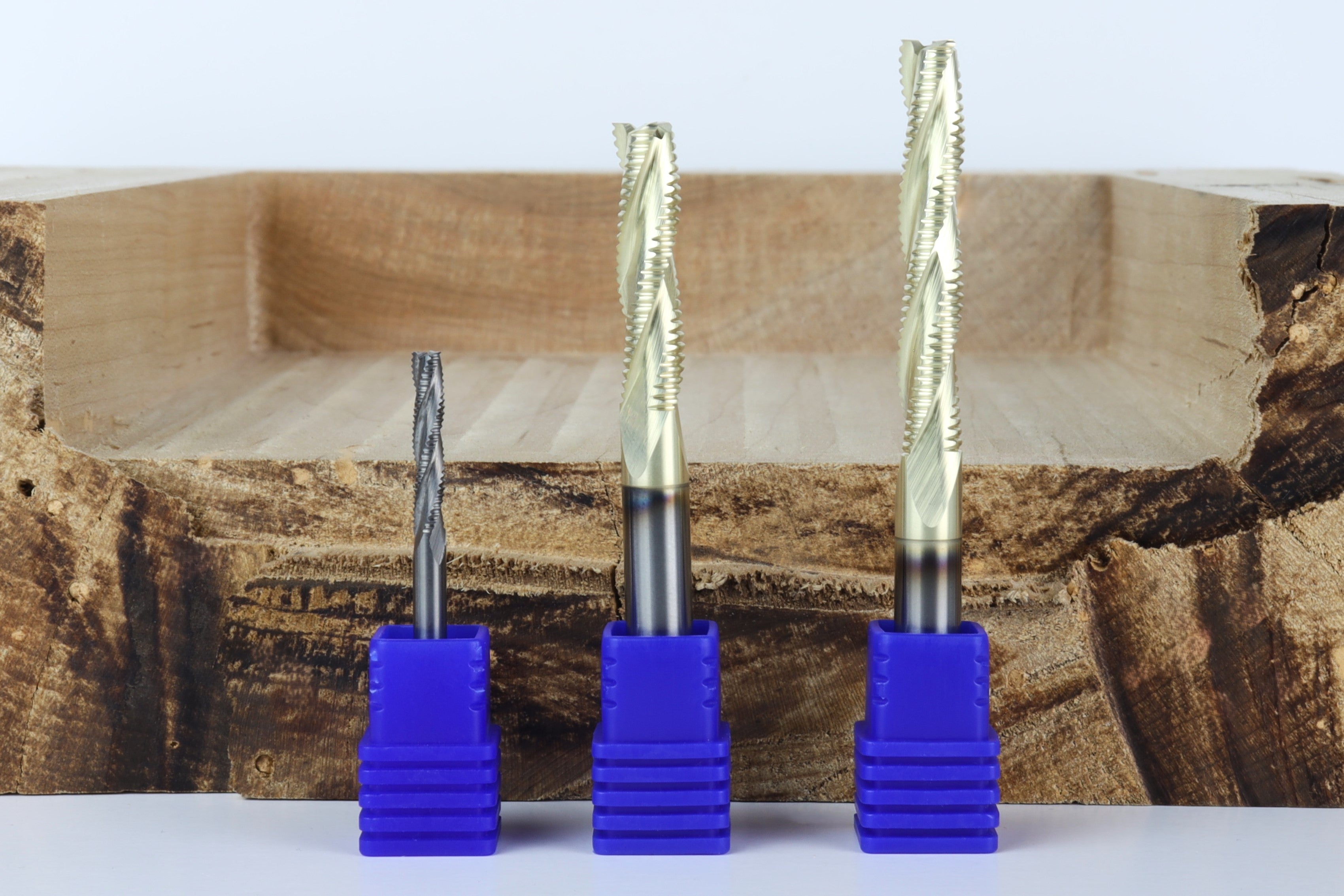 BEAST-BADGER-HOG Full Set, 3 High-Speed Roughing CNC Router Bits, 1/8 & 1/4 Shank