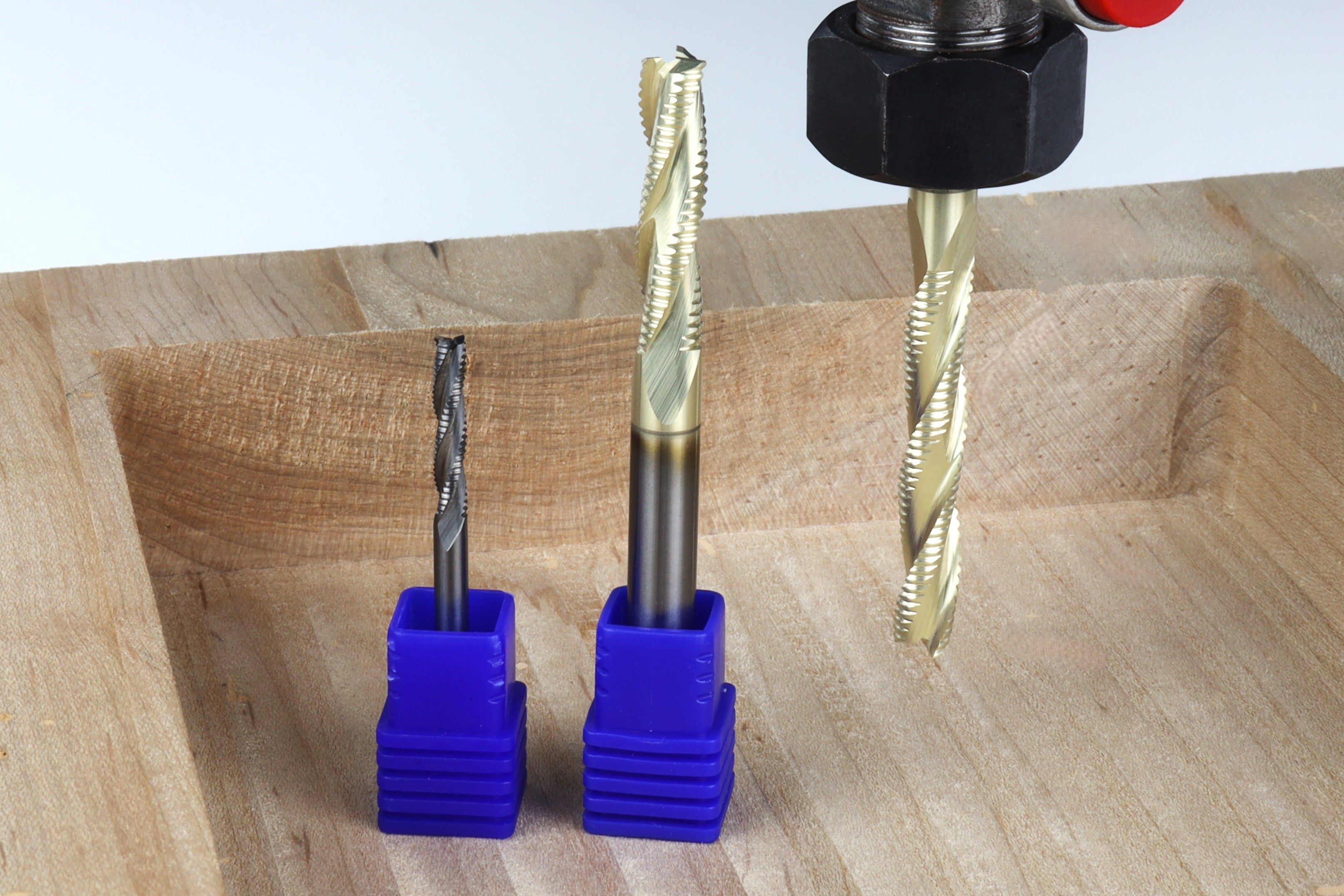 BEAST-BADGER-HOG Full Set, 3 High-Speed Roughing CNC Router Bits, 1/8 & 1/4 Shank