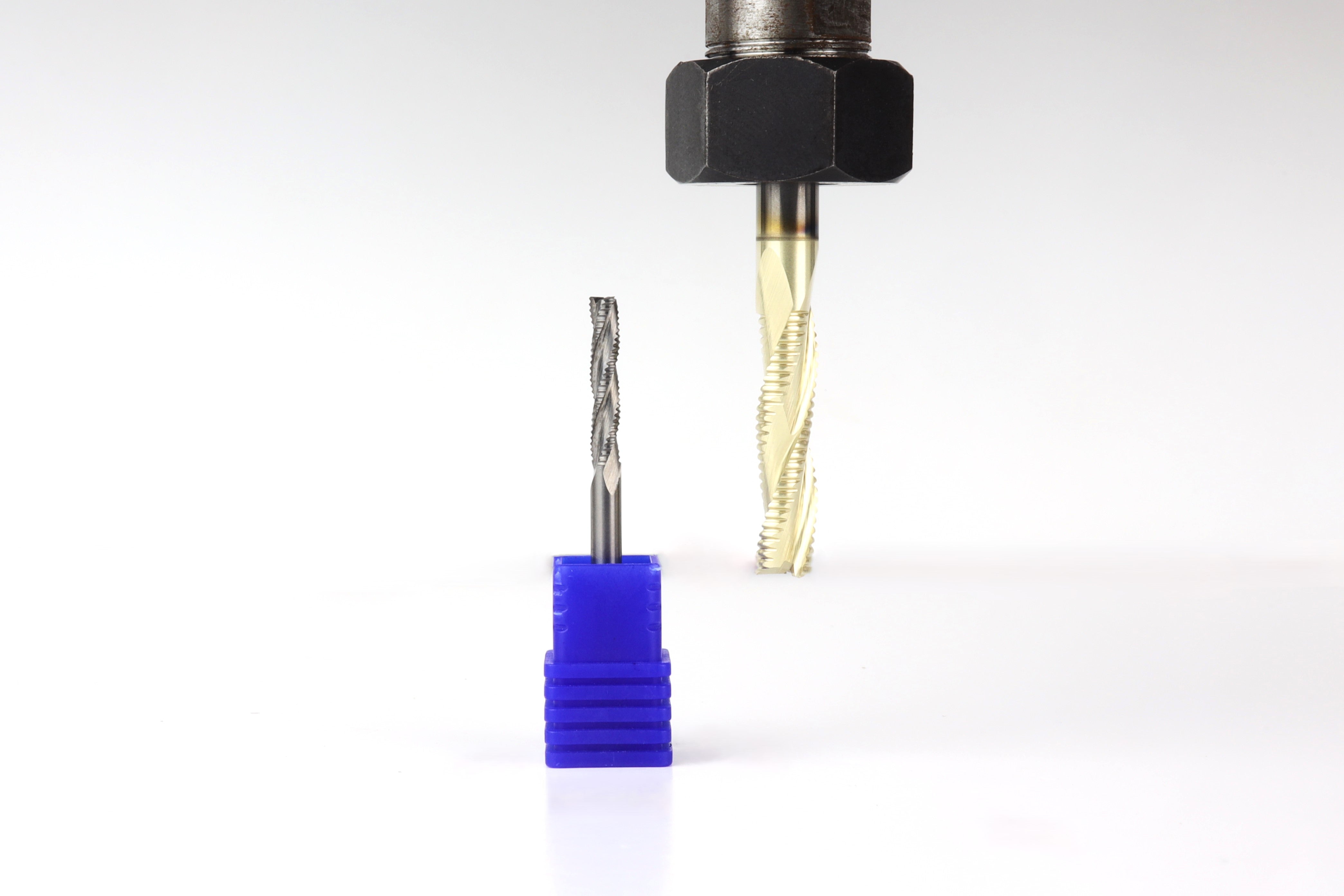 BEAST-BADGER Set, 2 High-Speed Roughing CNC Router Bits, 1/8 & 1/4 Sha ...