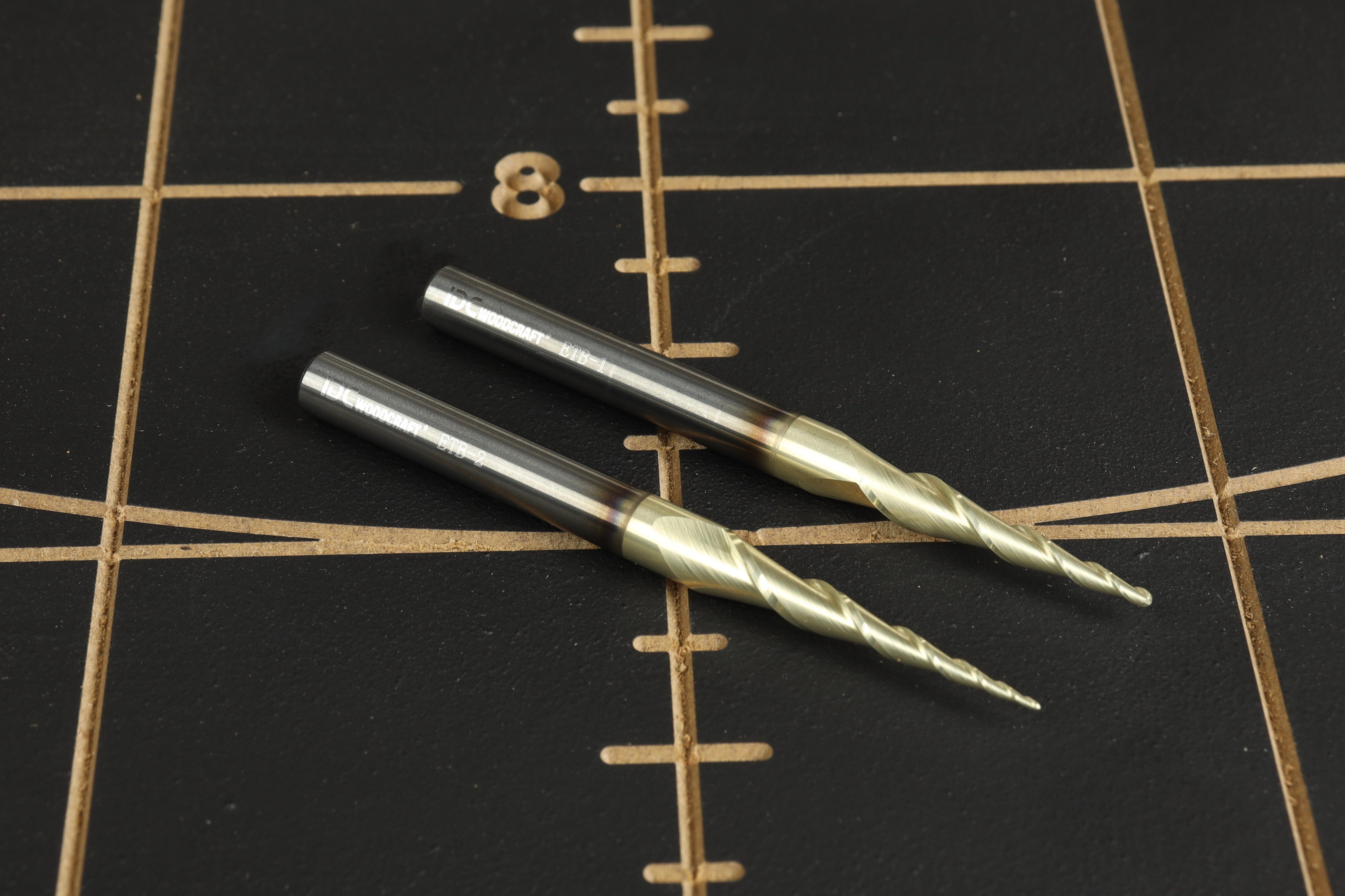 6° Long Tapered Ball Nose CNC Router Bit Set (Fine & Ultra-Fine Tips) – Ideal for Rotary Carving, Deep 3D Reliefs, and Cutting Board Inlays (¼” Shank, 2-Piece Set)