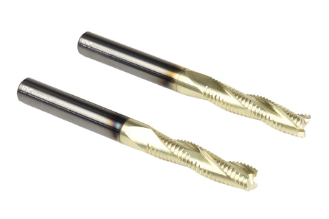 Set of 2 - "BEAST" 1/4 Hyper-Speed Roughing CNC Router Bit, 1/4 Shank