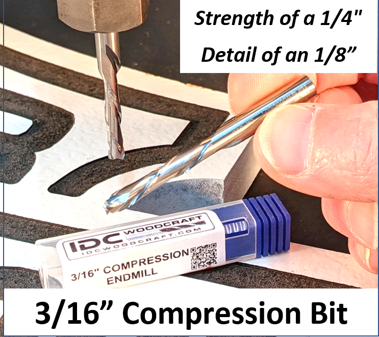 idc woodcraft 3/16" compression bit for cnc routers