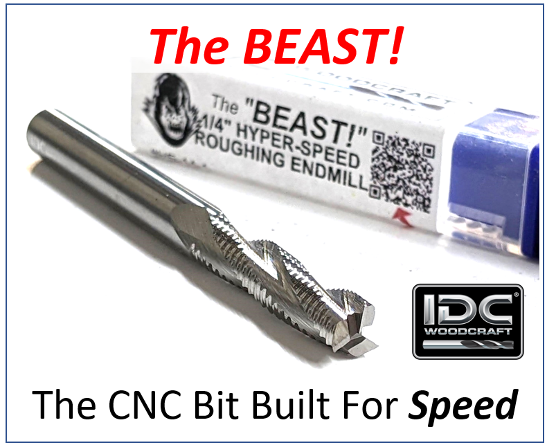 idc woodcraft beast 1/4" roughing cnc router bit