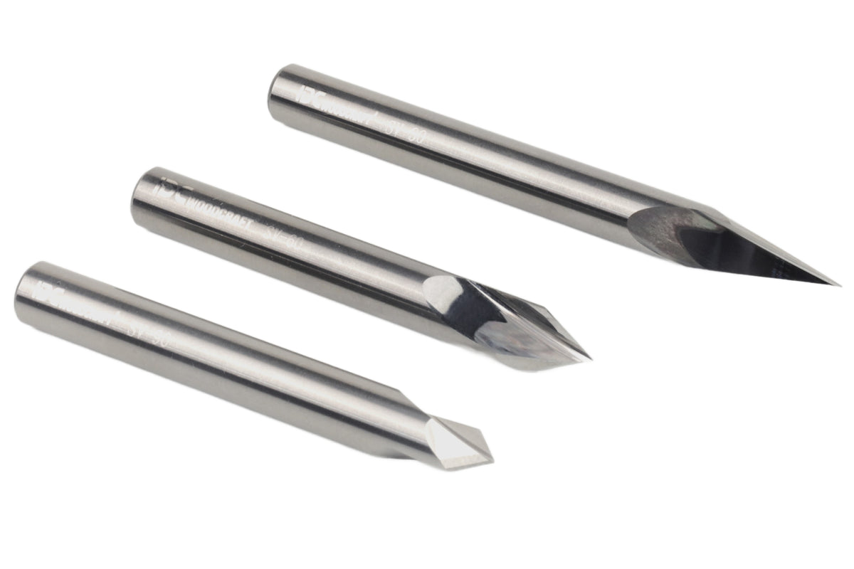 Ultra-Clean Cuts, 30, 60, and 90 Degree V-Bit Set