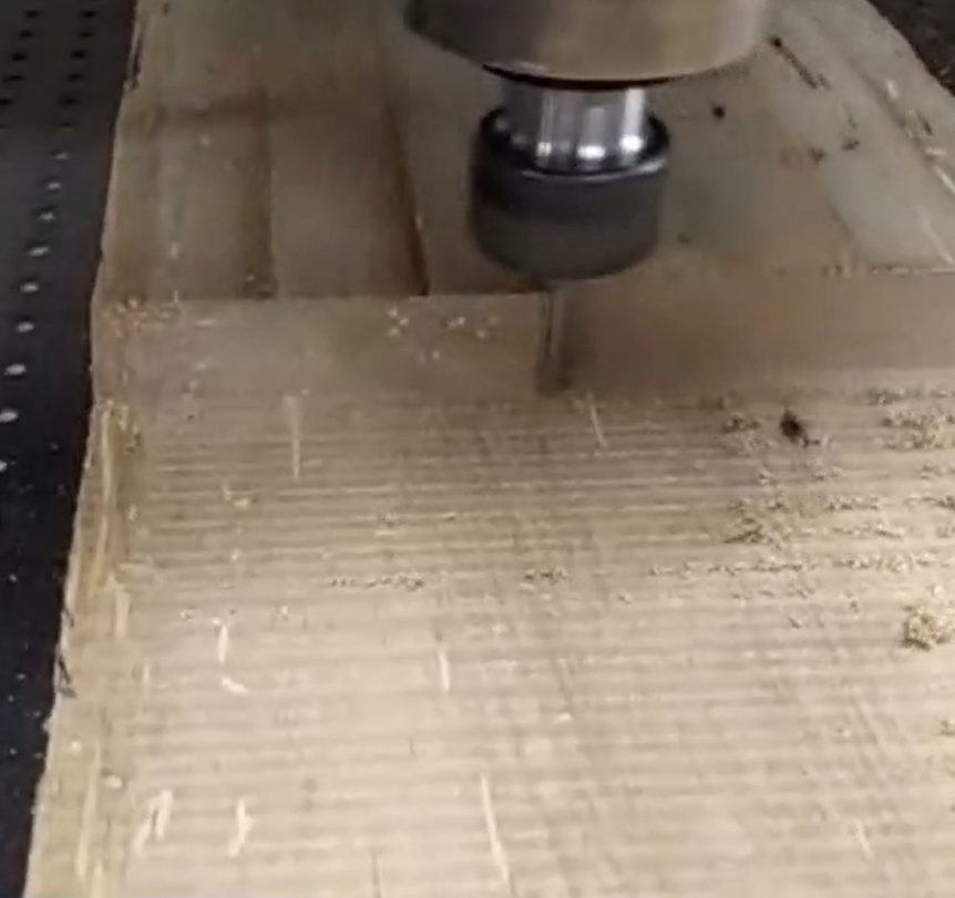 The HOG being used in sold oak on CNC Router