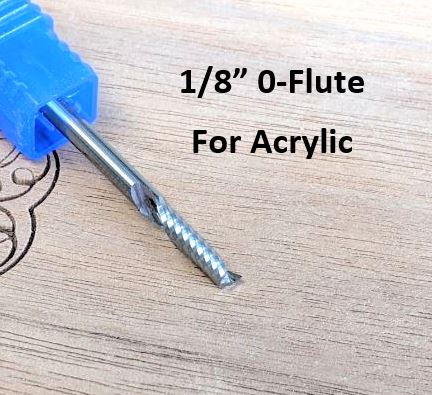 1/8" shank 0 flute for acrylic HDPE and plastic carving on a CNC router