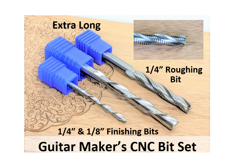 extra long 1/4" end mill set for guitar making with a cnc router