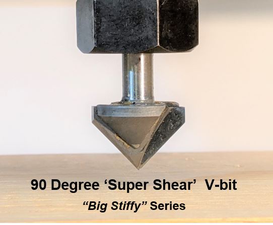 90 Degree V Grooving Bit for CNC Routers, 1/4 Shank – IDC Woodcraft