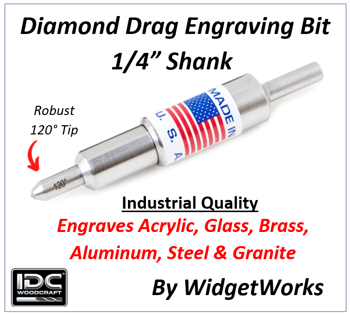 Stunning Detail Diamond Drag Engraving Bit for CNC Routers, 1/4 Shank –  IDC Woodcraft