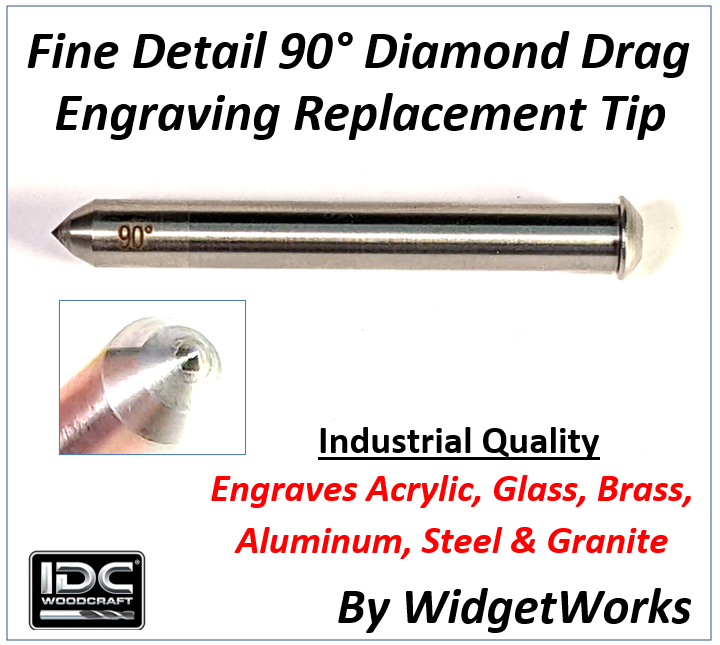 Stunning Detail Diamond Drag Engraving Bit for CNC Routers, 1/4