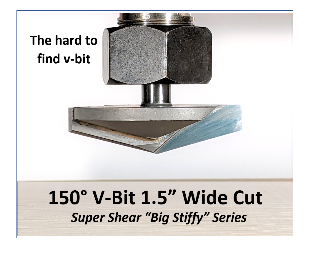 150 degree v bit for large cnc router carves by idc woodcraft