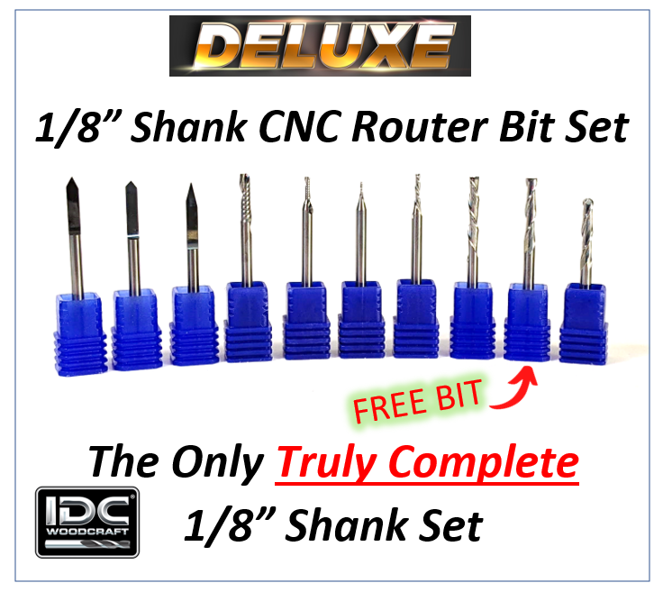 Cnc Router Bits Complete 1/8 Shank CNC Router Bit Set, Deluxe Set – IDC Woodcraft