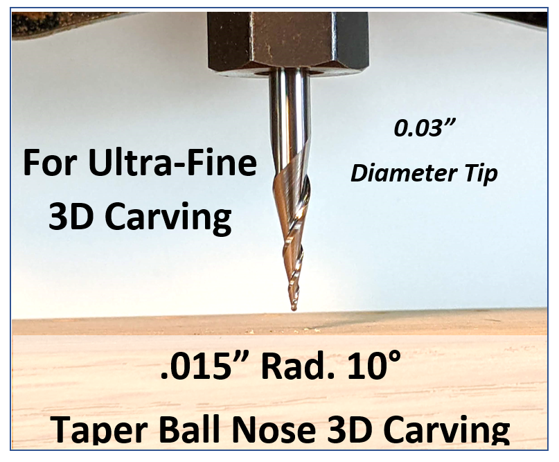 ultra high detail tapered ball nose cnc router bit for 3d carving by idc woodcraft